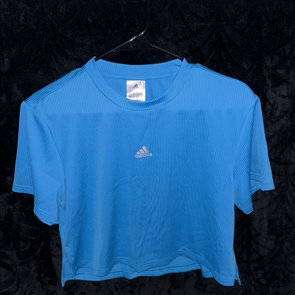 Adidas Blue Cropped T-Shirt